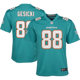 youth nike mike gesicki aqua miami dolphins alternate game j